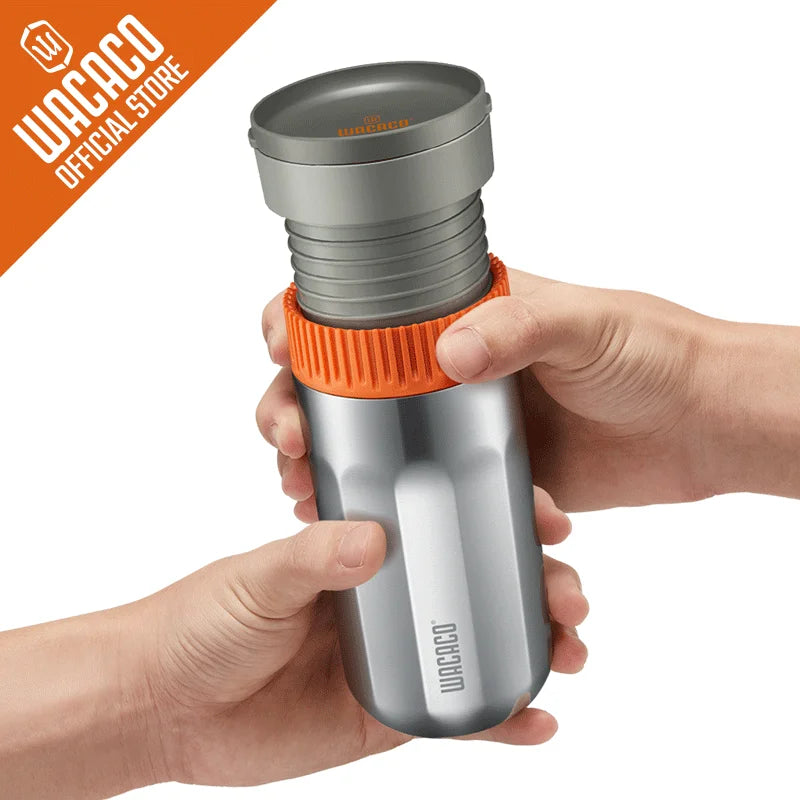 WACACO Pipamoka, cafeteira portátil combinada a vácuo multifuncional, caneca de viagem isolada, cafeteira movida a mão e pressão