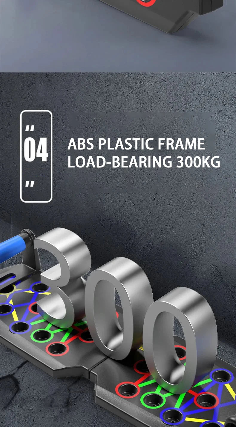Conjunto de placa push-up portátil multifuncional barra push-up dobrável equipamentos de fitness para peito abdômen braços/treinamento traseiro