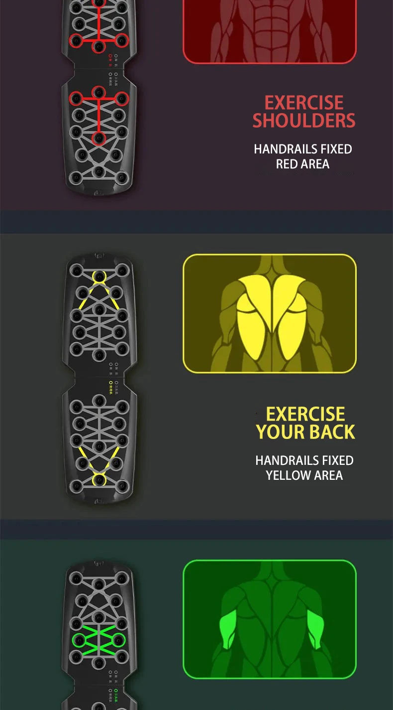 Conjunto de placa push-up portátil multifuncional barra push-up dobrável equipamentos de fitness para peito abdômen braços/treinamento traseiro