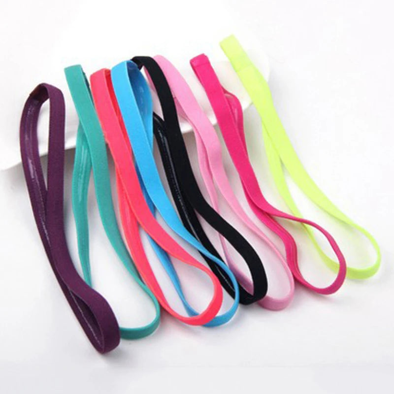 5 pçs cor doce feminino masculino yoga faixas de cabelo esportes bandana antiderrapante correndo elástico de borracha sweatband futebol acessórios para o cabelo