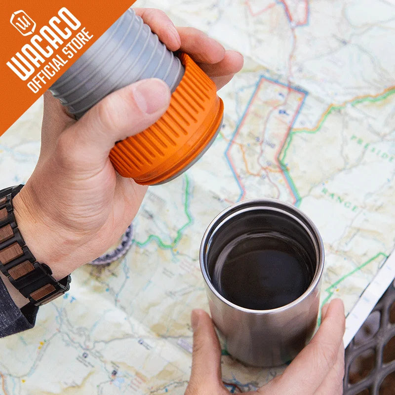 WACACO Pipamoka, cafeteira portátil combinada a vácuo multifuncional, caneca de viagem isolada, cafeteira movida a mão e pressão