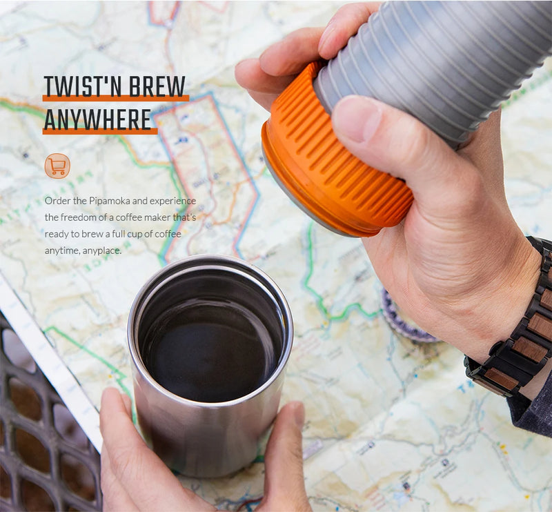 WACACO Pipamoka, cafeteira portátil combinada a vácuo multifuncional, caneca de viagem isolada, cafeteira movida a mão e pressão