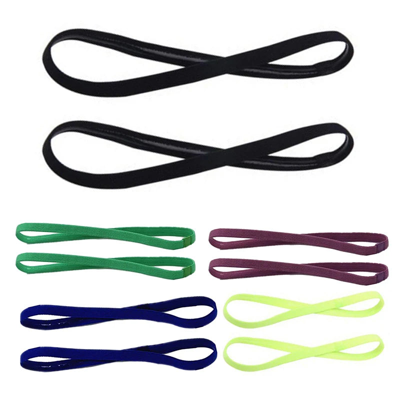 5 pçs cor doce feminino masculino yoga faixas de cabelo esportes bandana antiderrapante correndo elástico de borracha sweatband futebol acessórios para o cabelo
