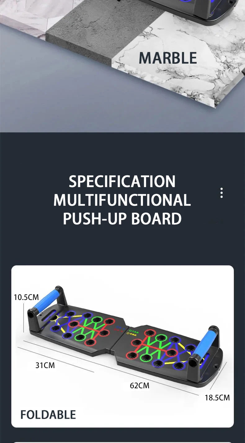 Conjunto de placa push-up portátil multifuncional barra push-up dobrável equipamentos de fitness para peito abdômen braços/treinamento traseiro