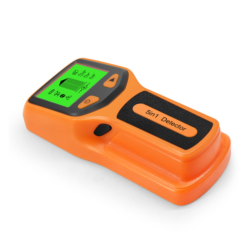 Novo detector de parede 5 em 1, detector portátil de coluna de parafuso, detector de cabo ac ao vivo, cabo, tubo de água em pvc, detector de metais