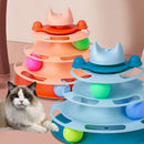 Engraçado gato brinquedo para animais de estimação brinquedos do gato inteligência triplo jogo disco gato brinquedo bolas brinquedos animais de estimação rosa azul verde laranja produtos para animais de estimação