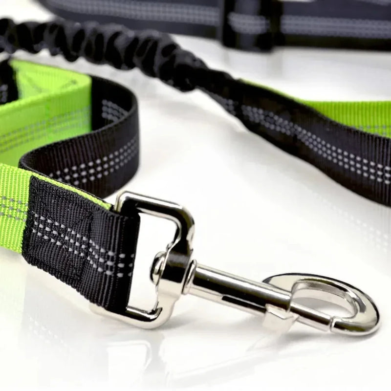 Trela retrátil para cães com corda de cintura ajustável, mão livre, corrida, ciclismo, cães grandes, elasticidade para animais de estimação, chumbo, suprimentos para animais de estimação
