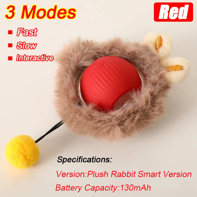 Novo gato bola interativa brinquedo bola de rolamento automático falso cauda recarregável inteligente animal de estimação brinquedo elétrico cão gato treinamento imitar mouse