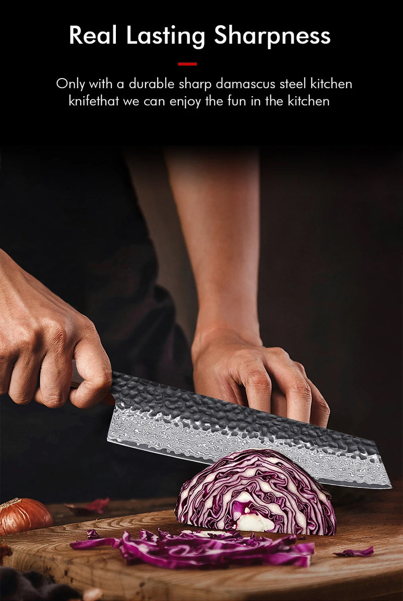 8.2 "japonês kiritsuke chef faca de aço damasco corte afiado carne vegetal cutelo vg10 mão forjada facas cozinha profissionais