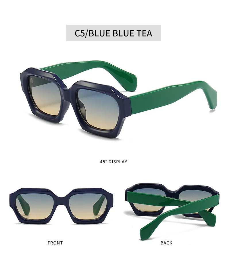 Moda quadrada óculos de sol nova mulher marca luxo pequeno retângulo óculos de sol feminino gradiente uv400 óculos de sol