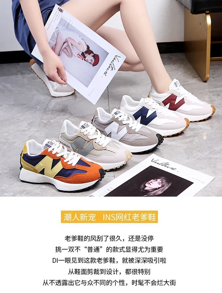 Novo estilo zugu sapatos femininosinspopular pai de sola grossa tênis2025 verão respirável temporada confortável tênis