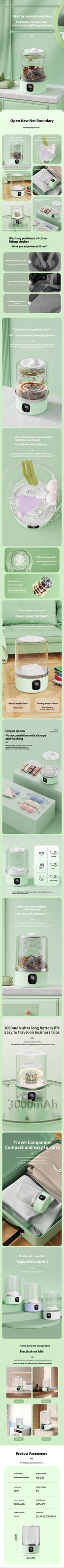Mini máquina de lavar roupa portátil compacta, para dormitórios, viagens, acampamento, hotel, apartamento, fácil limpeza de roupas com alça