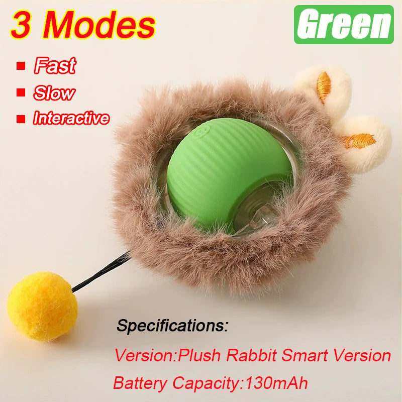 Novo gato bola interativa brinquedo bola de rolamento automático falso cauda recarregável inteligente animal de estimação brinquedo elétrico cão gato treinamento imitar mouse