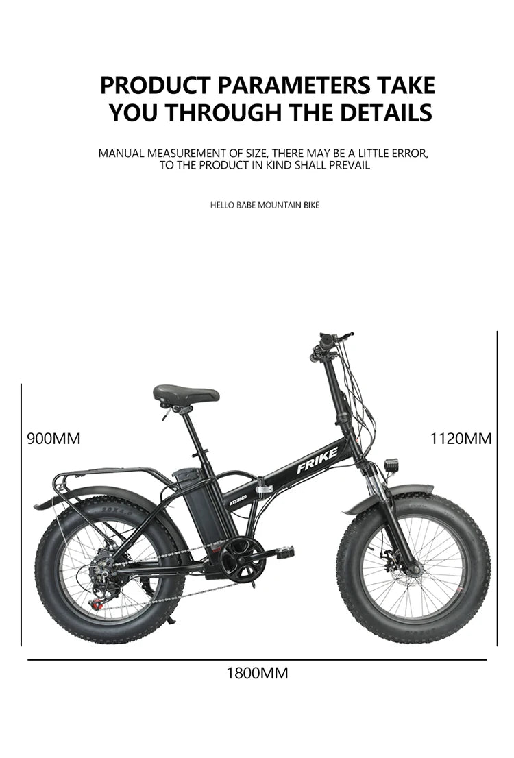 Electric Bicycle 20inch 36v48v Electric Mountain Bike Electric Fat Tire Bike Electric Folding Bike Dirt Bike Electric