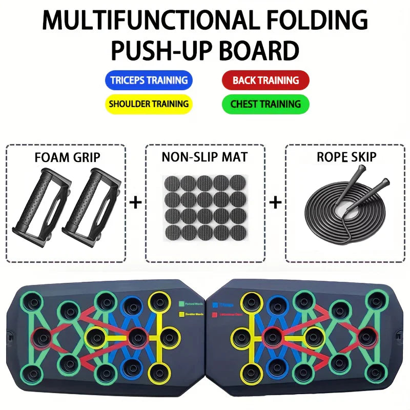 Conjunto de placa push-up portátil multifuncional barra push-up dobrável equipamentos de fitness para peito abdômen braços/treinamento traseiro