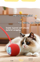 Novo gato bola interativa brinquedo bola de rolamento automático falso cauda recarregável inteligente animal de estimação brinquedo elétrico cão gato treinamento imitar mouse