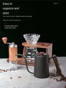 Conjunto de acessórios de café de viagem, moedor manual, suporte de armazenamento portátil, para acampamento ao ar livre, conjunto completo de presente, 6 peças