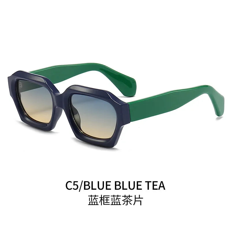 Moda quadrada óculos de sol nova mulher marca luxo pequeno retângulo óculos de sol feminino gradiente uv400 óculos de sol