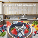 Liquidificador portátil de 6 lâminas, 2 copos para viagem, espremedor elétrico portátil, carga usb, suco de frutas frescas, liquidificador pessoal, smoothie