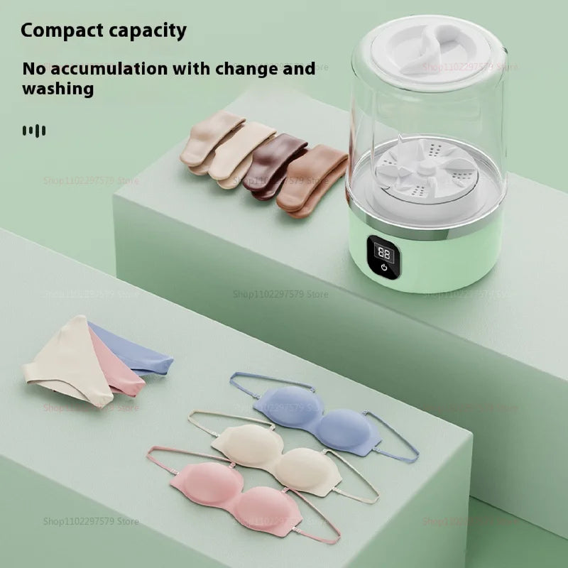 Mini máquina de lavar roupa portátil compacta, para dormitórios, viagens, acampamento, hotel, apartamento, fácil limpeza de roupas com alça