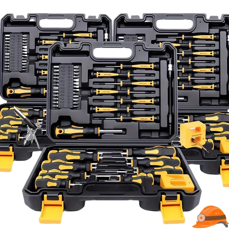 Conjunto de chave de fenda profissional atualizado com suporte de broca magnética, inclui ferramentas de fenda, Phillips, hexagonal, Torx e precisão
