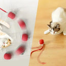 Brinquedo interativo de bola de gato, bola de rolamento automática com cauda, brinquedo interativo inteligente recarregável para animais de estimação, mouse inteligente para gato