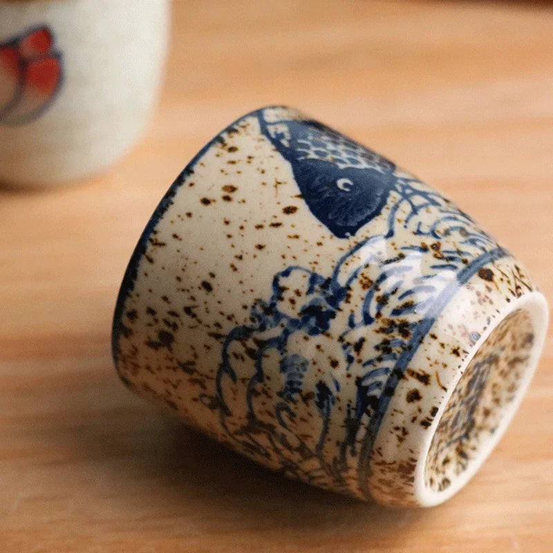 50ml estilo japonês cerâmica antigo copo de vinho branco conjunto de saquê casa retro xícara de café pote de vinho shochu copo clássico
