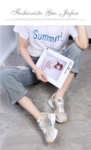 Novo estilo zugu sapatos femininosinspopular pai de sola grossa tênis2025 verão respirável temporada confortável tênis