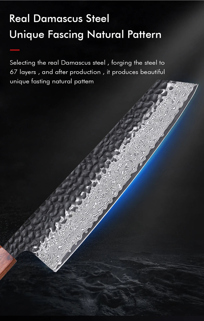 8.2 "japonês kiritsuke chef faca de aço damasco corte afiado carne vegetal cutelo vg10 mão forjada facas cozinha profissionais