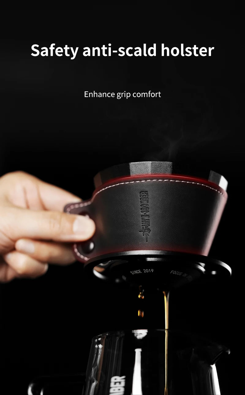 Gotejador de meteorito MHW-3BOMBER, gotejador de alumínio para cafeteira, para 1-2 copos, capa de couro, papel de filtro de bolo