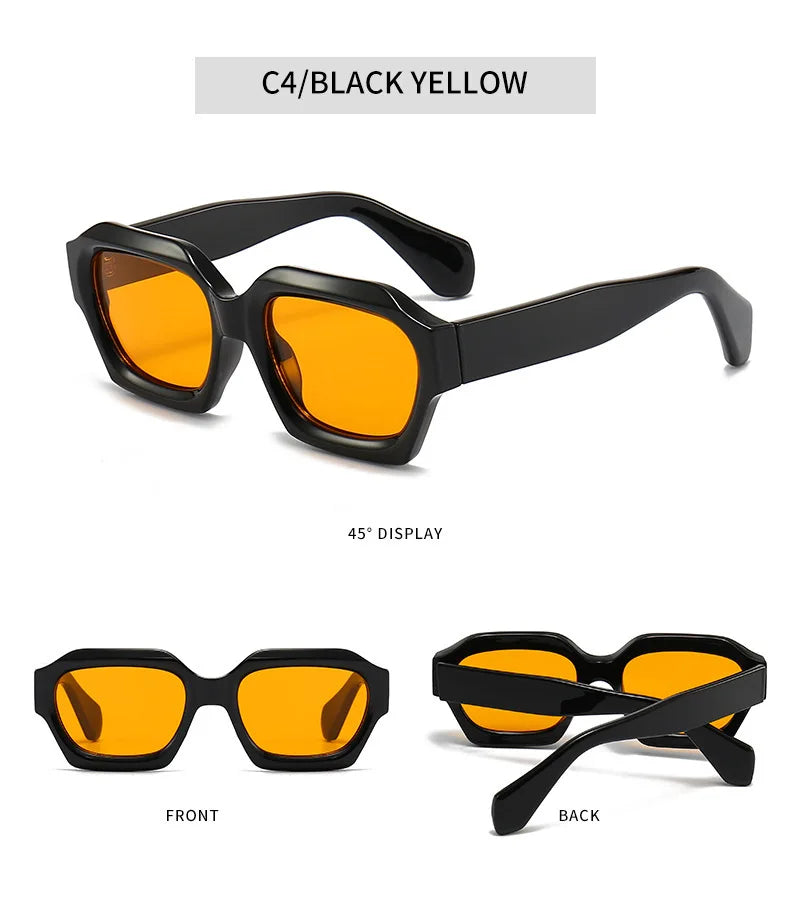 Moda quadrada óculos de sol nova mulher marca luxo pequeno retângulo óculos de sol feminino gradiente uv400 óculos de sol