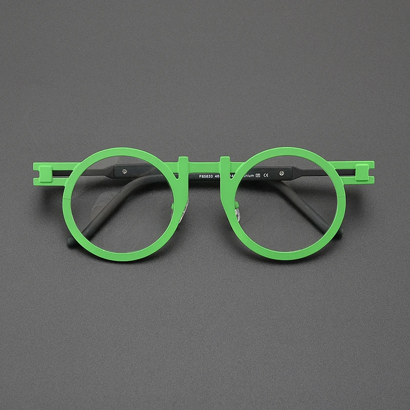 Óculos redondos de titânio ultraleve, armação de personalidade para homens e mulheres, óculos ópticos de miopia, marca de luxo, óculos de prescrição