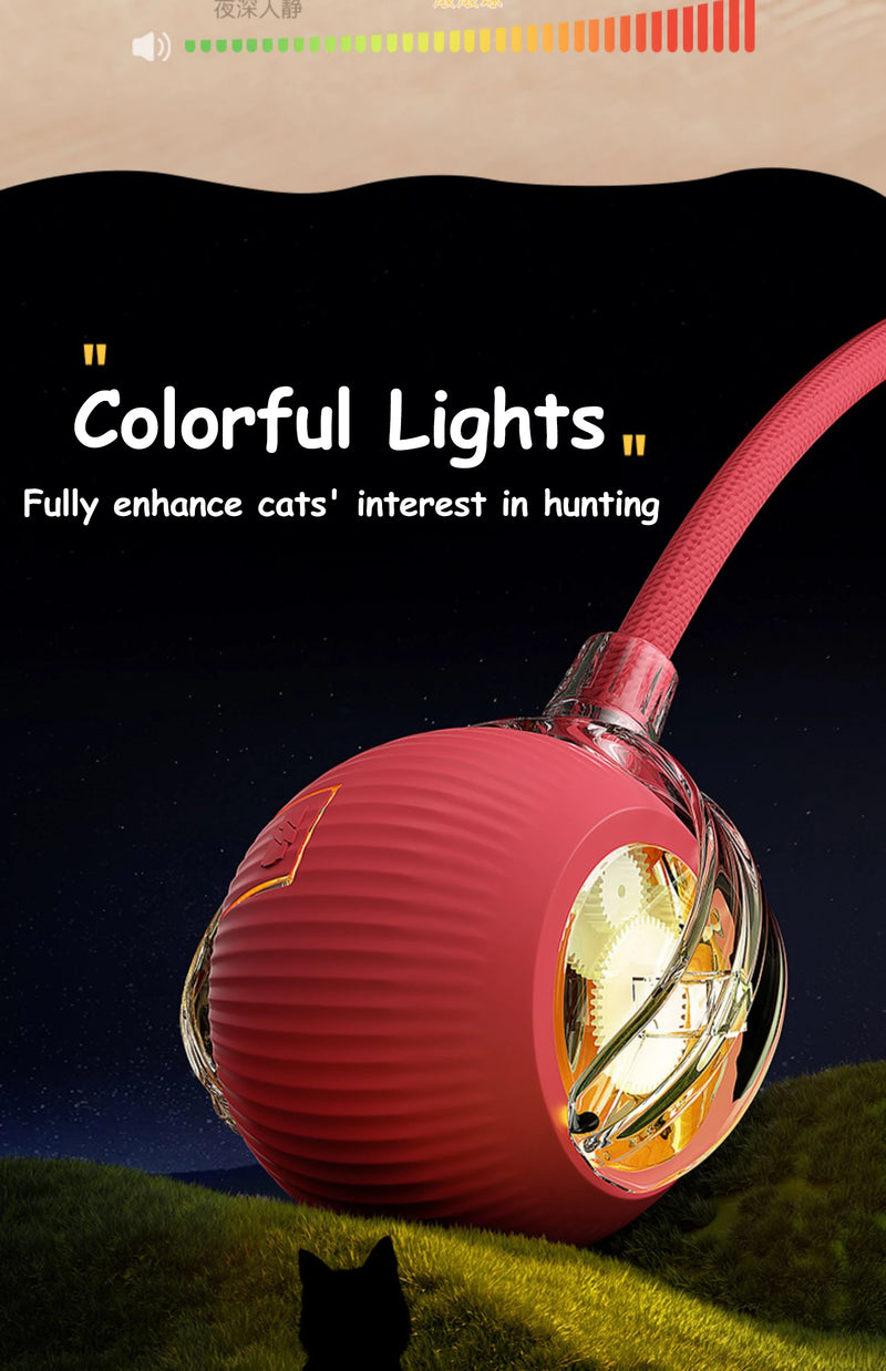 Novo gato bola interativa brinquedo bola de rolamento automático falso cauda recarregável inteligente animal de estimação brinquedo elétrico cão gato treinamento imitar mouse