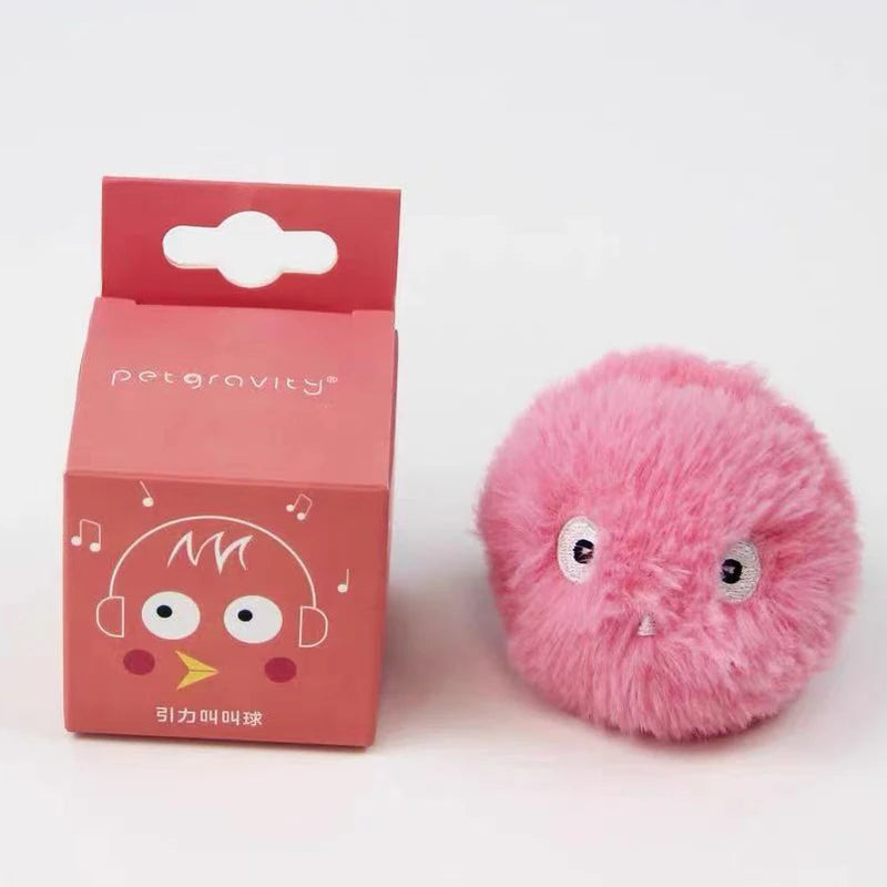 Bola interativa inteligente gato brinquedos de pelúcia elétrica catnip treinamento brinquedo gatinho toque soando produto para animais de estimação rangido brinquedo bola