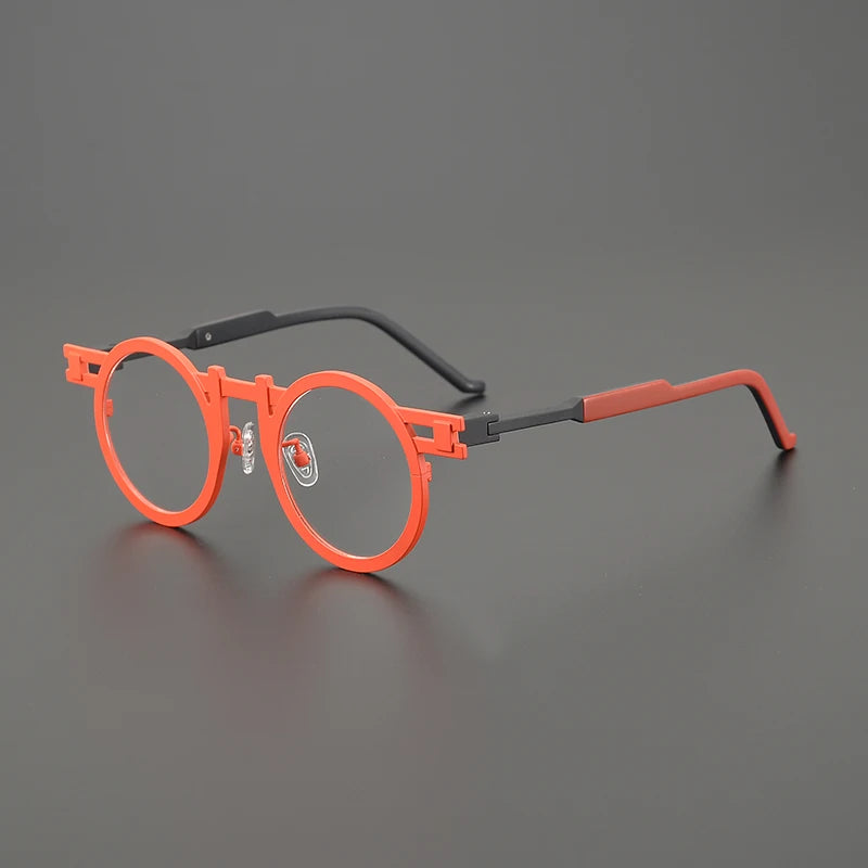 Óculos redondos de titânio ultraleve, armação de personalidade para homens e mulheres, óculos ópticos de miopia, marca de luxo, óculos de prescrição