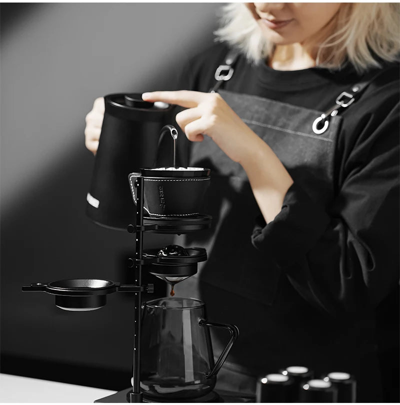 Gotejador de meteorito MHW-3BOMBER, gotejador de alumínio para cafeteira, para 1-2 copos, capa de couro, papel de filtro de bolo