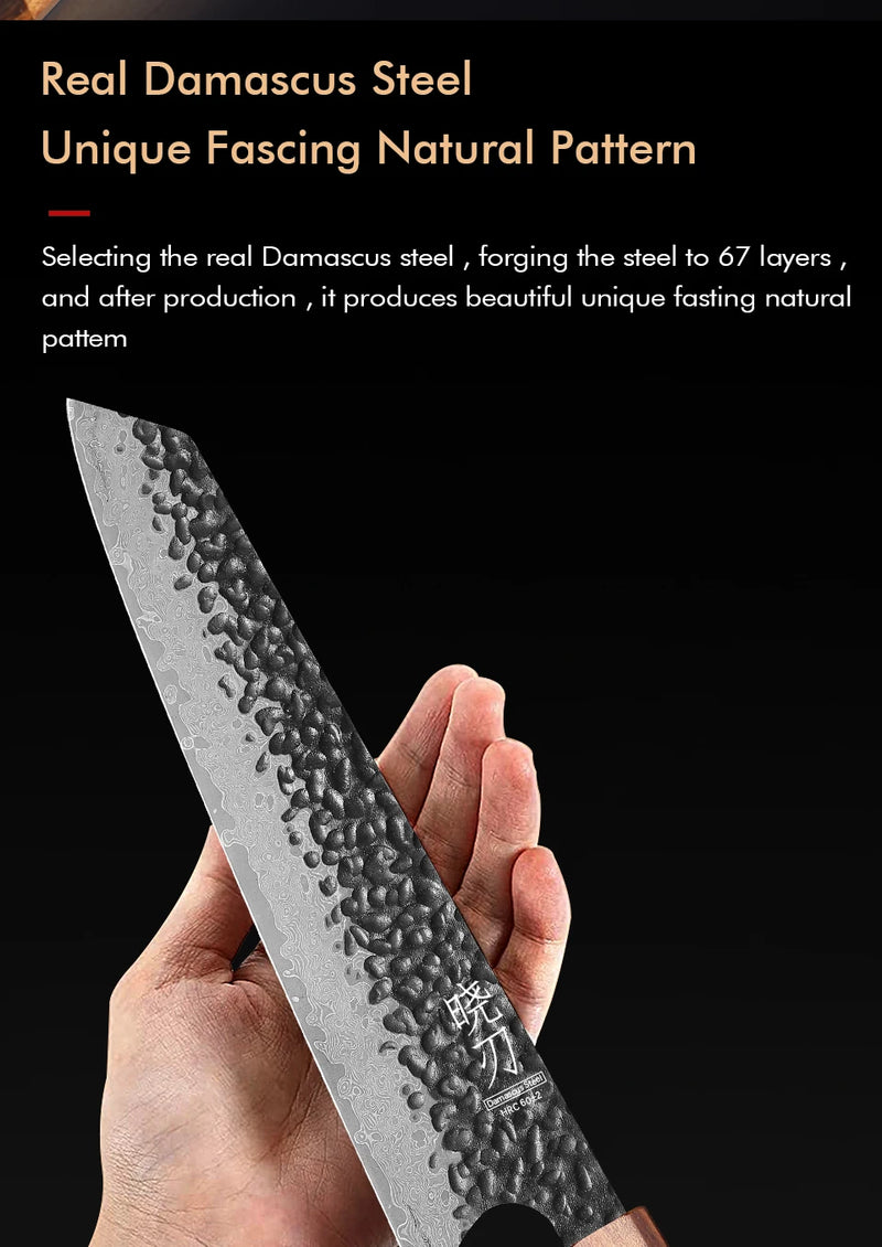 8 "japonês kiritsuke chef faca de aço damasco corte afiado carne vegetal slicer cutelo artesanal facas cozinha profissional