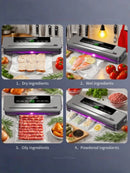 Máquina seladora a vácuo elétrica, embalagem de alimentos secos/úmidos, sacos de vedação a vácuo, cortador embutido, cozinha, armazenamento de alimentos, seladora a vácuo