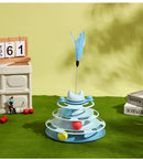 Engraçado gato brinquedo para animais de estimação brinquedos do gato inteligência triplo jogo disco gato brinquedo bolas brinquedos animais de estimação rosa azul verde laranja produtos para animais de estimação