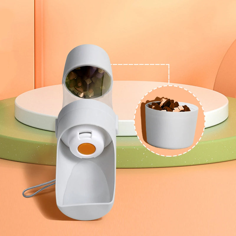 Garrafa de água portátil para cães e gatos, com armazenamento de alimentos e recipiente de água para filhotes, animais de estimação, tigela alimentadora para viagem ao ar livre, suprimentos para animais de estimação
