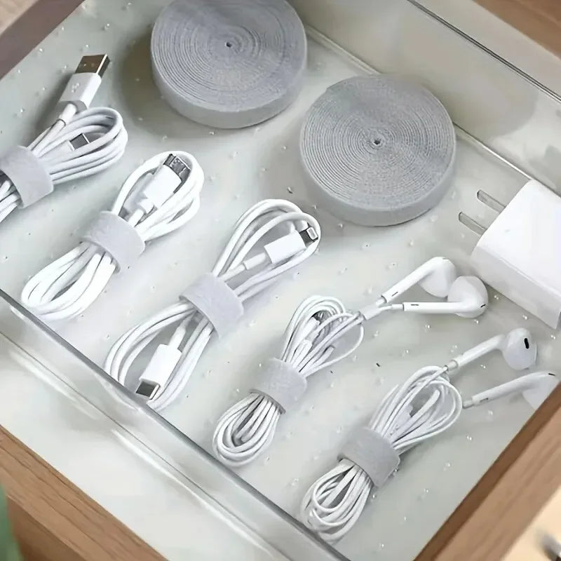 1/5m cabo organizador gerenciamento de cabo fio enrolador fita fone de ouvido mouse cabo gestão laços protetor para iphone xiaomi samsung
