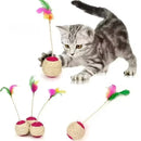 1pc brinquedo do gato sisal coçar bola treinamento brinquedo interativo para gatinho gato de estimação suprimentos brinquedo de penas brinquedos do gato interativos