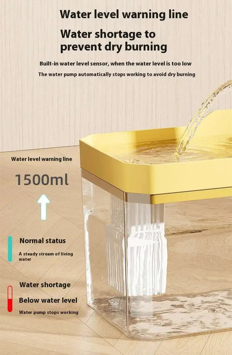Dispensador de água automático para gatos, dispensador de fonte potável para circulação de água, tigela de água removível com filtro de bomba silencioso