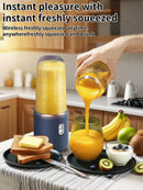 Liquidificador portátil de 6 lâminas, 2 copos para viagem, espremedor elétrico portátil, carga usb, suco de frutas frescas, liquidificador pessoal, smoothie