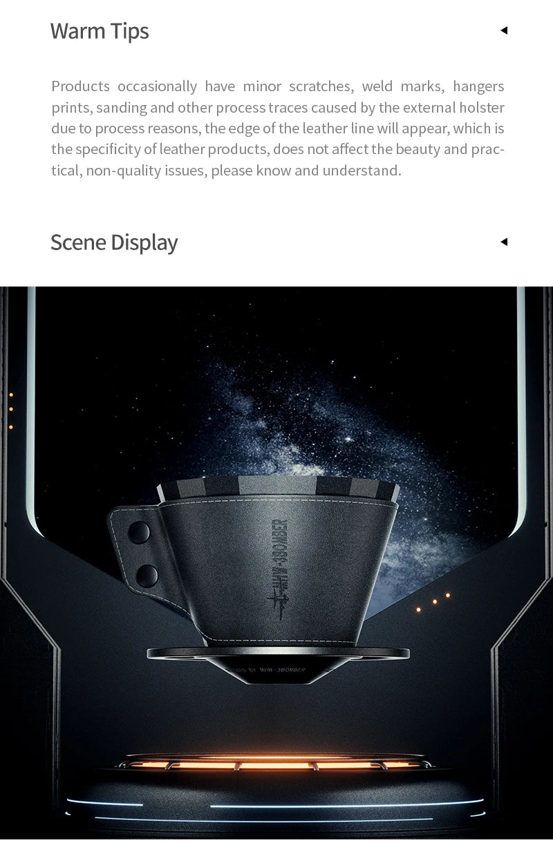 Gotejador de meteorito MHW-3BOMBER, gotejador de alumínio para cafeteira, para 1-2 copos, capa de couro, papel de filtro de bolo