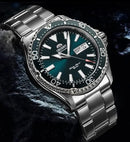 Orient duplo leão relógio mecânico totalmente automático masculino verde água fantasma relógio de mergulho masculino original importado 1:1