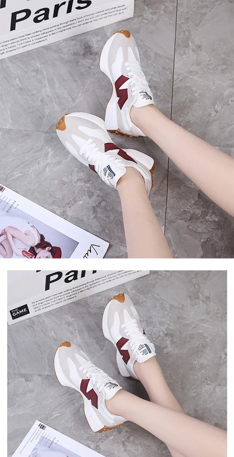 Novo estilo zugu sapatos femininosinspopular pai de sola grossa tênis2025 verão respirável temporada confortável tênis