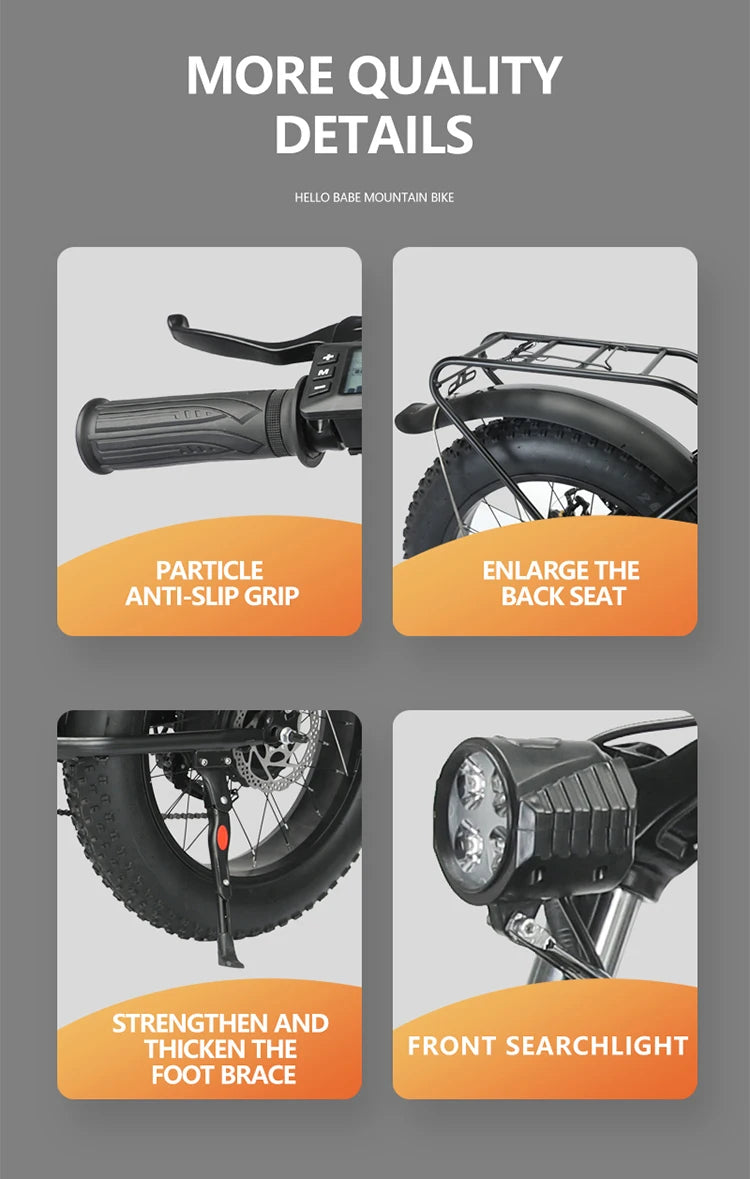 Electric Bicycle 20inch 36v48v Electric Mountain Bike Electric Fat Tire Bike Electric Folding Bike Dirt Bike Electric