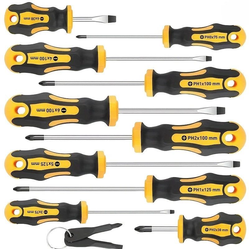 Conjunto de chave de fenda profissional atualizado com suporte de broca magnética, inclui ferramentas de fenda, Phillips, hexagonal, Torx e precisão