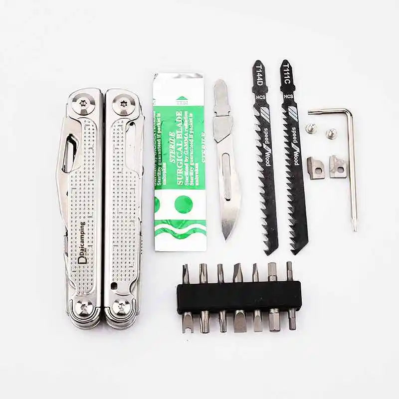 Daicamping dl301 dl30 peça substituível multi conjunto de ferramentas manuais multi-ferramentas facas dobráveis edc sobrevivência engrenagem alicate manual multiferramentas